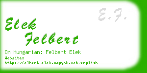 elek felbert business card